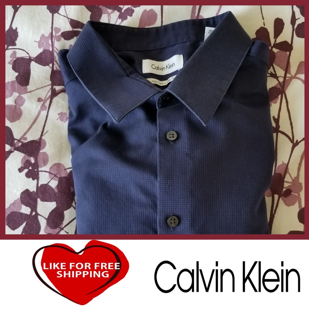 Dark Blue Calvin Klein Button Down Oxford Shirt